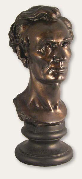 Young Abe Lincoln Portrait Bust by Sculptor Volk Statue